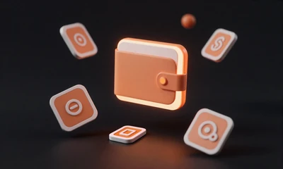 Digitale Wallet Icons auf dunklem Bildschirm - E-Wallet Zahlungen bei Vox Casino